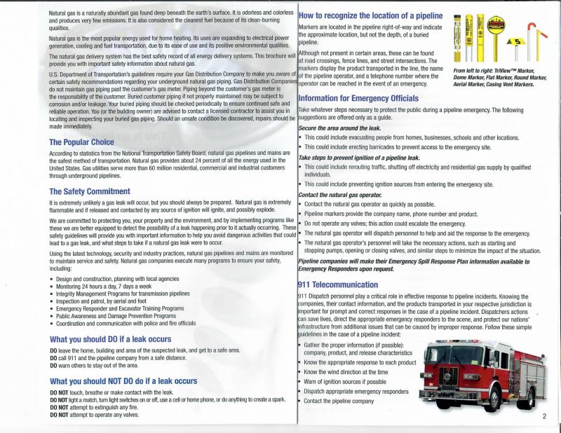 Natural Gas Safety Flyer Page 1