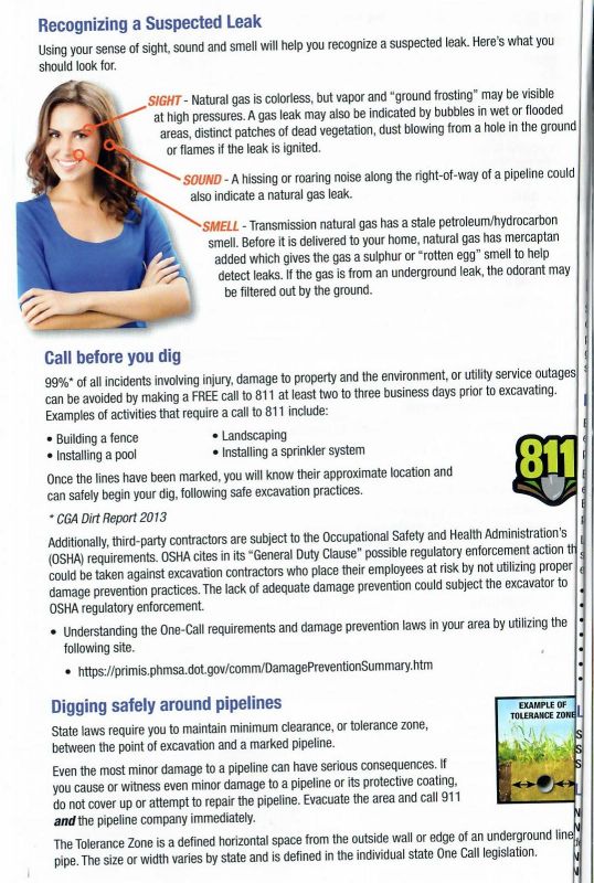 Natural Gas Safety Flyer Page 2